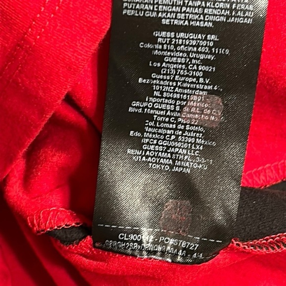 Guess top,women S,Red Fitted Short Sleeve T-shirt, side logos, bright,fun,cotton - Picture 11 of 15